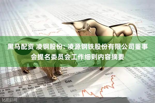 黑马配资 凌钢股份: 凌源钢铁股份有限公司董事会提名委员会工作细则内容摘要